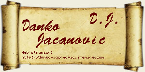 Danko Jacanović vizit kartica